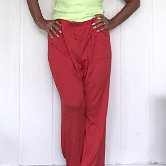 ST. JOHN SPA RED JERSEY KNIT LOUNGE PANTS SIZE MEDIUM - Picture 6 of 8